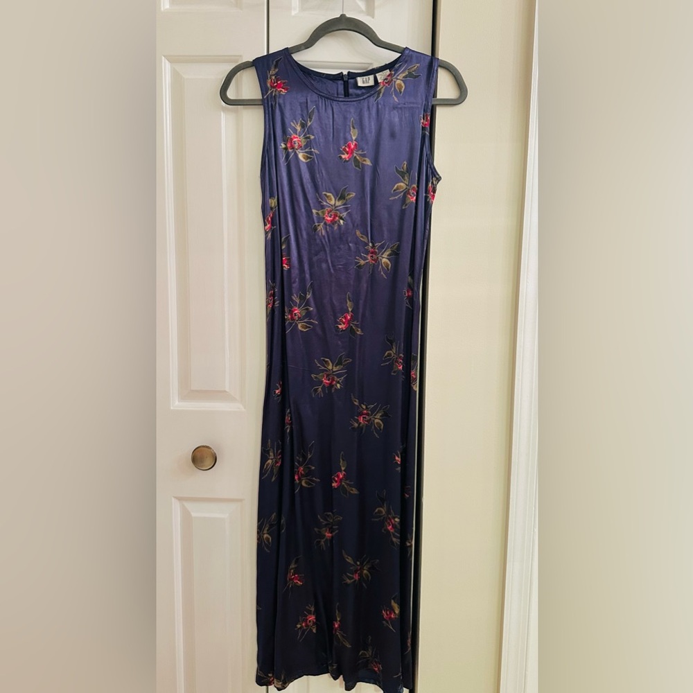 90s vintage gap Floral stain Sleeveless midi/ maxi dress. Size S. - Picture 6 of 10
